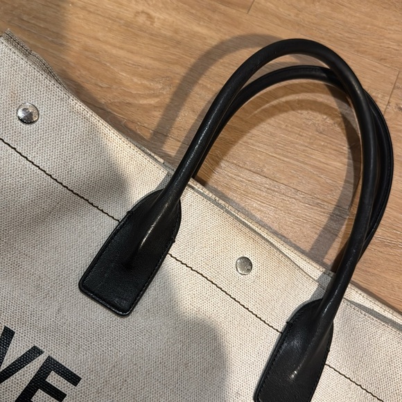 Authentic YSL RIVE GAUCHE TOTE BAG IN LINEN AND LEATHER - Picture 8 of 14